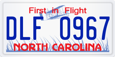 NC license plate DLF0967
