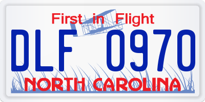 NC license plate DLF0970
