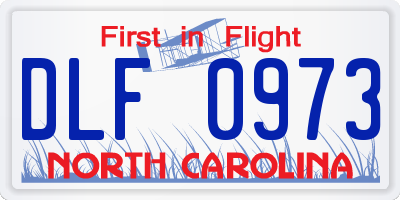 NC license plate DLF0973