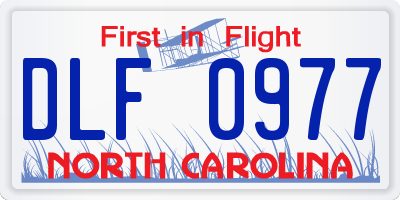 NC license plate DLF0977