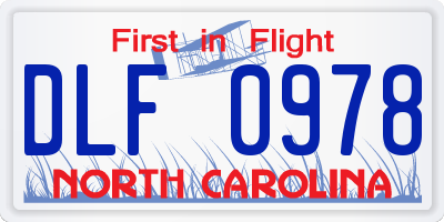 NC license plate DLF0978