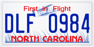NC license plate DLF0984