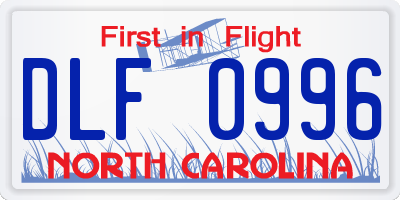 NC license plate DLF0996