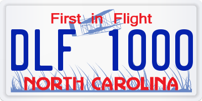 NC license plate DLF1000
