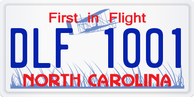 NC license plate DLF1001