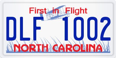 NC license plate DLF1002