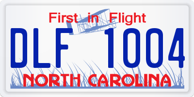 NC license plate DLF1004