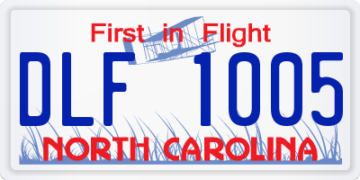 NC license plate DLF1005