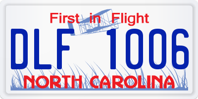 NC license plate DLF1006