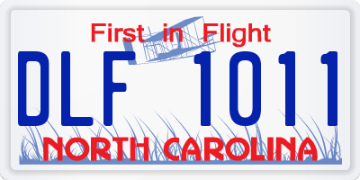 NC license plate DLF1011