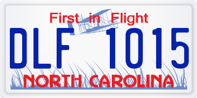 NC license plate DLF1015