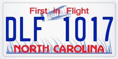 NC license plate DLF1017