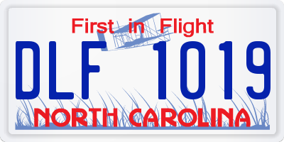 NC license plate DLF1019