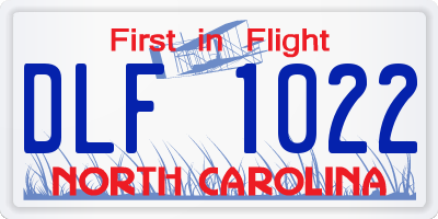 NC license plate DLF1022