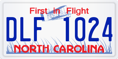 NC license plate DLF1024