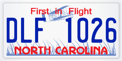 NC license plate DLF1026