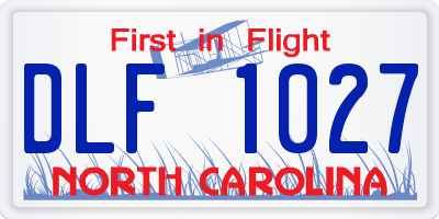 NC license plate DLF1027