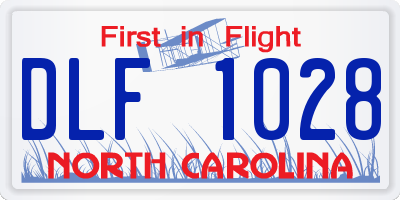 NC license plate DLF1028