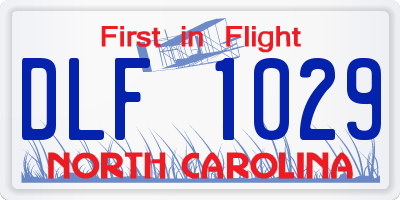 NC license plate DLF1029