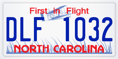 NC license plate DLF1032