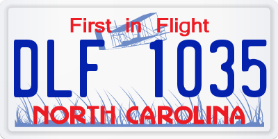 NC license plate DLF1035
