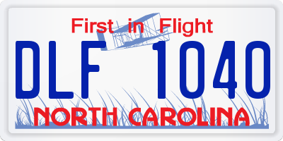 NC license plate DLF1040