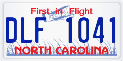 NC license plate DLF1041