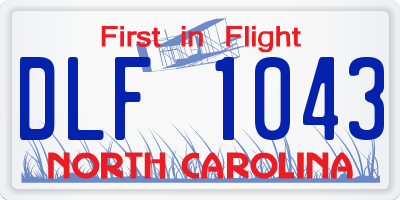 NC license plate DLF1043