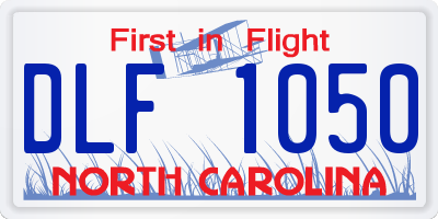 NC license plate DLF1050