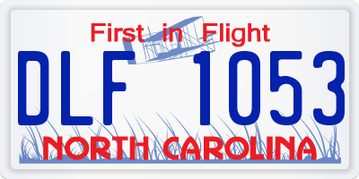 NC license plate DLF1053