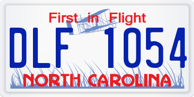 NC license plate DLF1054