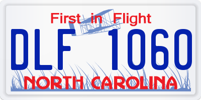 NC license plate DLF1060