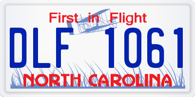 NC license plate DLF1061