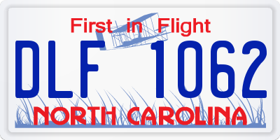 NC license plate DLF1062