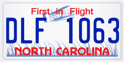 NC license plate DLF1063