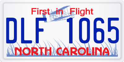 NC license plate DLF1065