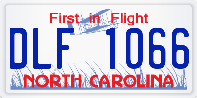 NC license plate DLF1066