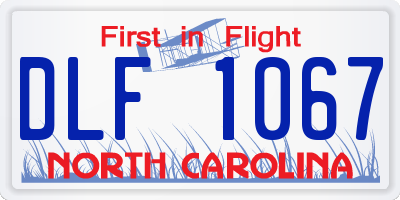 NC license plate DLF1067