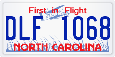 NC license plate DLF1068