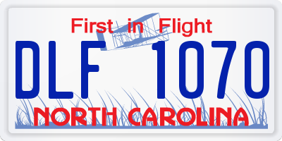 NC license plate DLF1070