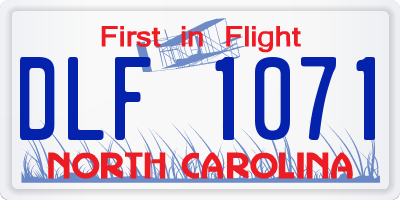 NC license plate DLF1071