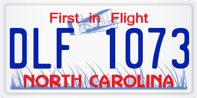 NC license plate DLF1073