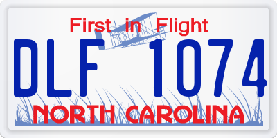 NC license plate DLF1074