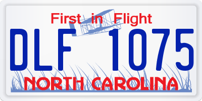 NC license plate DLF1075