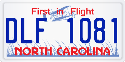 NC license plate DLF1081