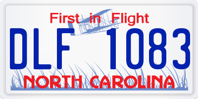 NC license plate DLF1083