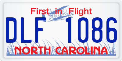 NC license plate DLF1086