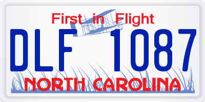 NC license plate DLF1087
