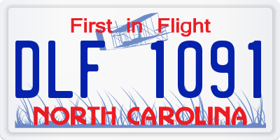 NC license plate DLF1091