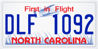NC license plate DLF1092